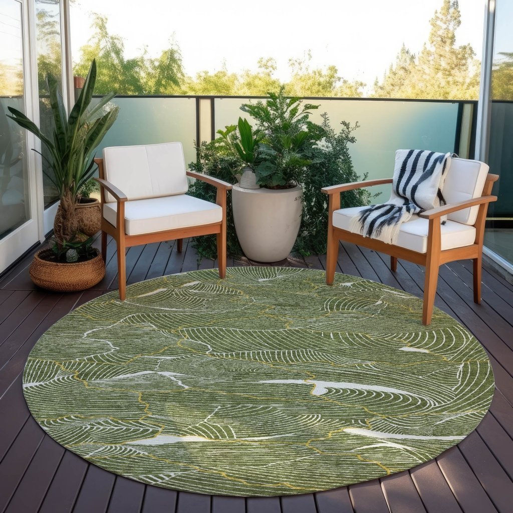 LOOMLAN Rugs Sahari Olive Washable Indoor-Outdoor Rug