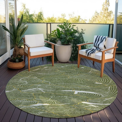 LOOMLAN Rugs Sahari Olive Washable Indoor-Outdoor Rug