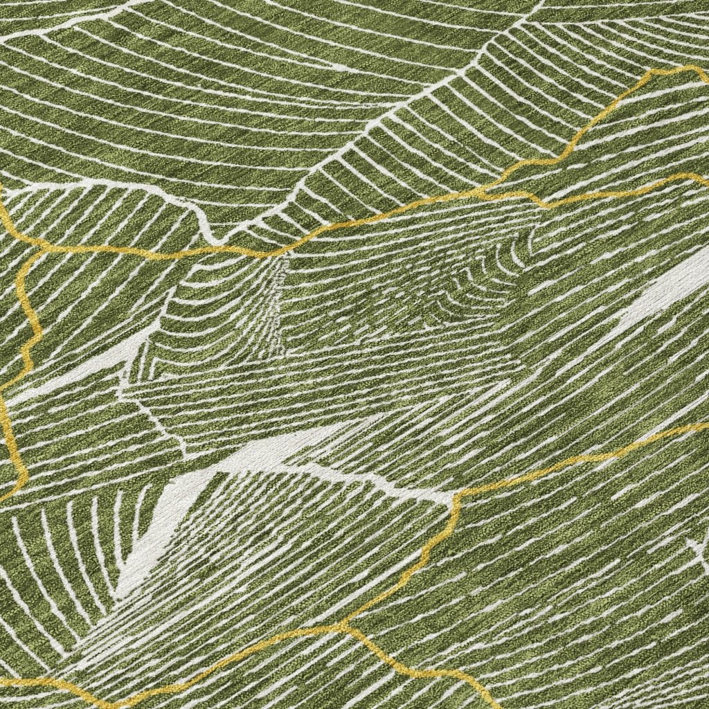 LOOMLAN Rugs Sahari Olive Washable Indoor-Outdoor Rug