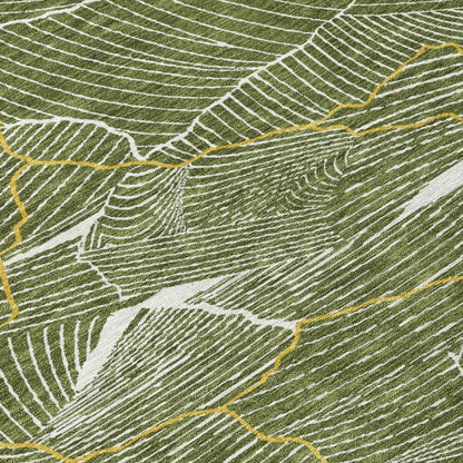 LOOMLAN Rugs Sahari Olive Washable Indoor-Outdoor Rug