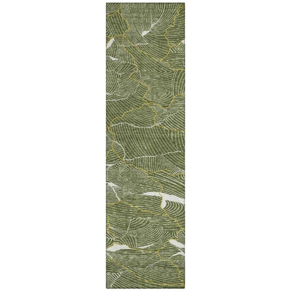 LOOMLAN Rugs Sahari Olive Washable Indoor-Outdoor Rug