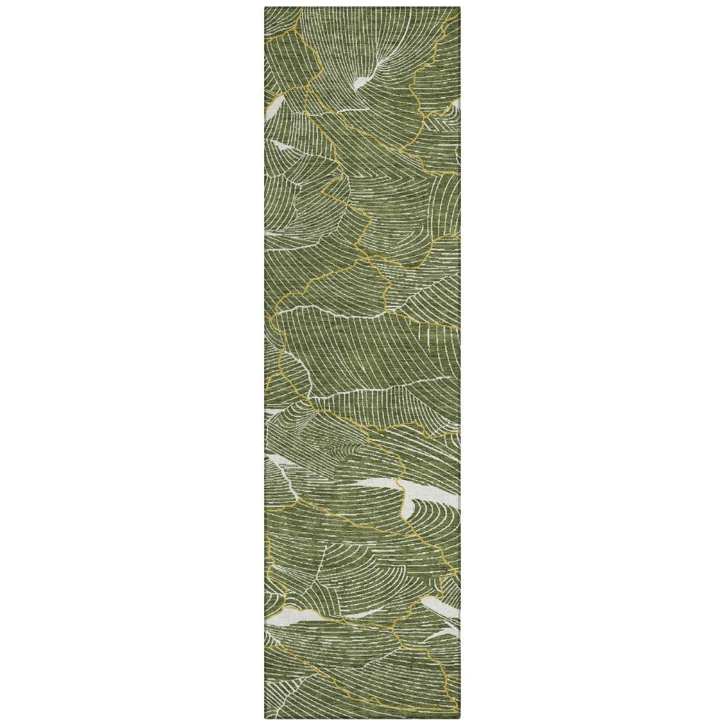 LOOMLAN Rugs Sahari Olive Washable Indoor-Outdoor Rug