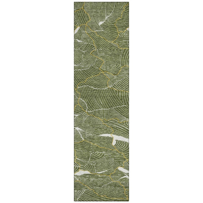 LOOMLAN Rugs Sahari Olive Washable Indoor-Outdoor Rug