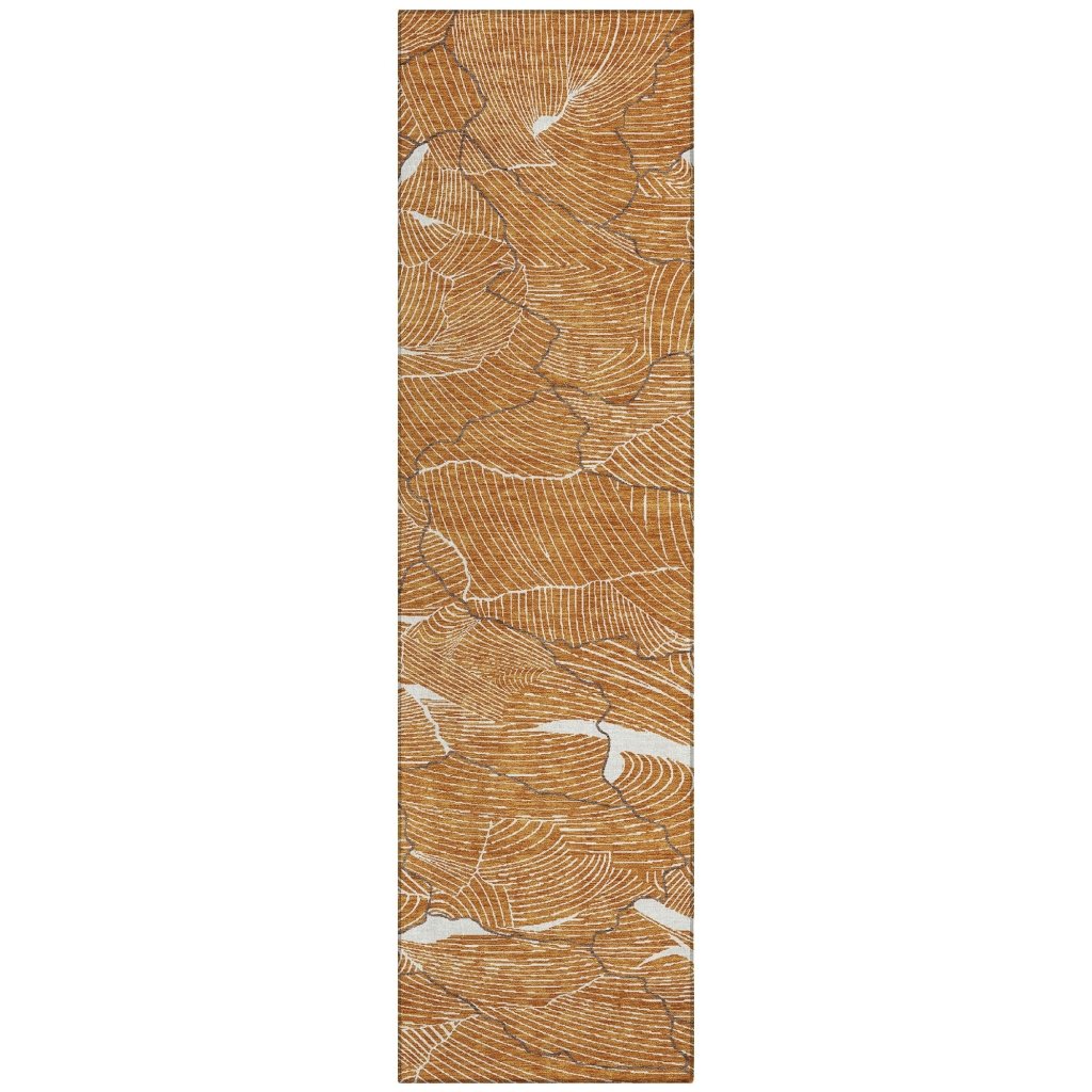 LOOMLAN Rugs Sahari Orange Washable Indoor-Outdoor Rug