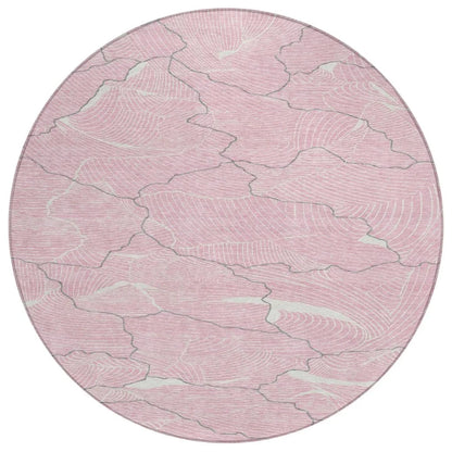 LOOMLAN Rugs Sahari Pink Washable Indoor-Outdoor Rug