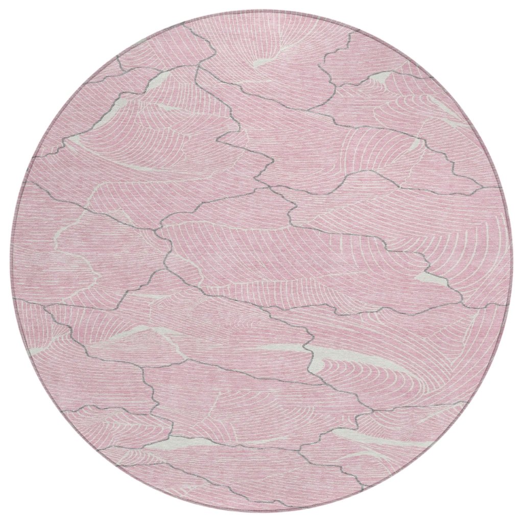 LOOMLAN Rugs Sahari Pink Washable Indoor-Outdoor Rug
