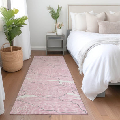 LOOMLAN Rugs Sahari Pink Washable Indoor-Outdoor Rug