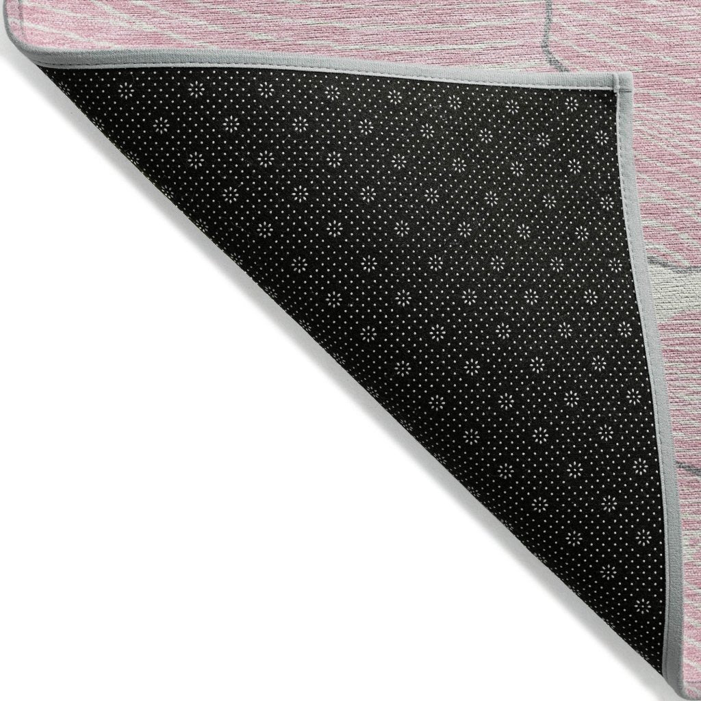 LOOMLAN Rugs Sahari Pink Washable Indoor-Outdoor Rug