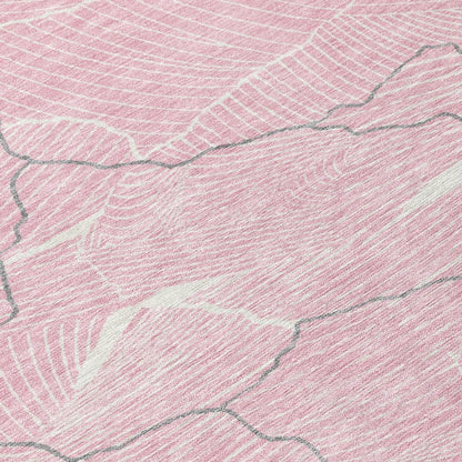 LOOMLAN Rugs Sahari Pink Washable Indoor-Outdoor Rug