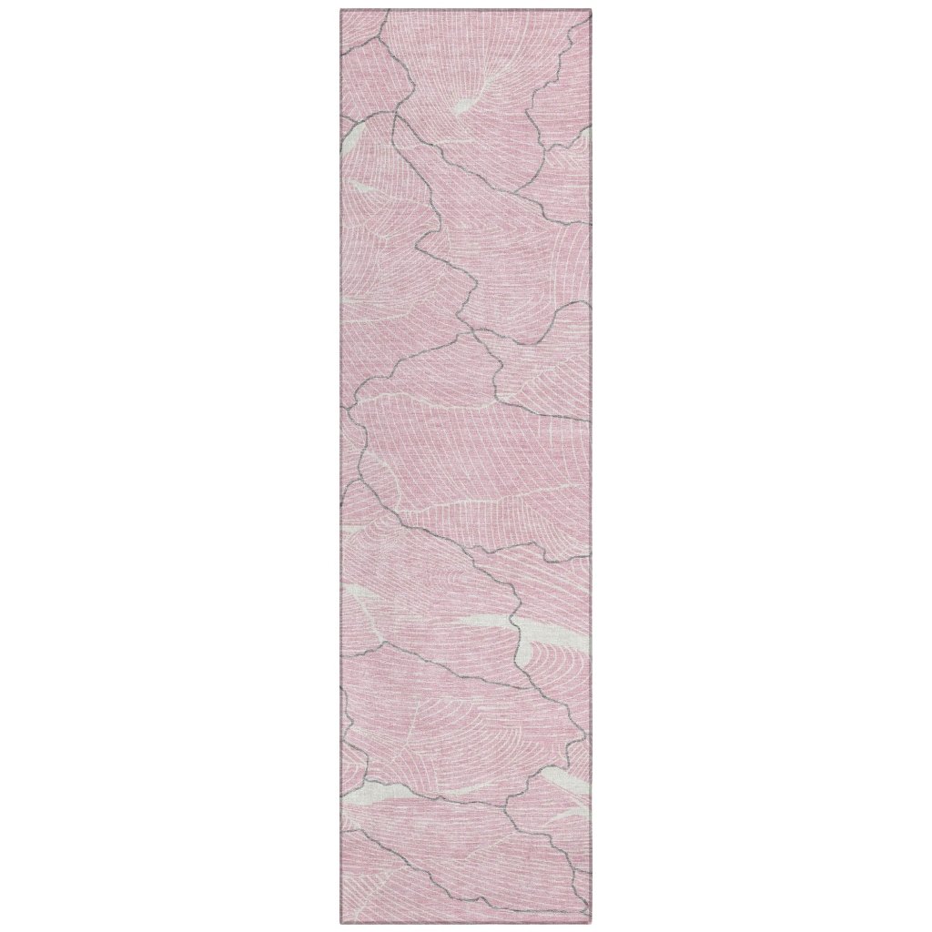 LOOMLAN Rugs Sahari Pink Washable Indoor-Outdoor Rug