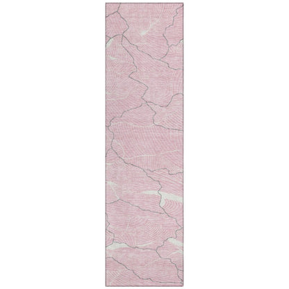 LOOMLAN Rugs Sahari Pink Washable Indoor-Outdoor Rug