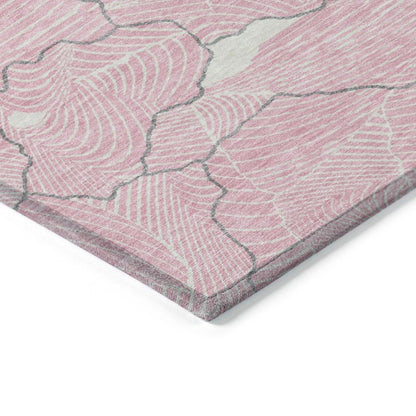 LOOMLAN Rugs Sahari Pink Washable Indoor-Outdoor Rug