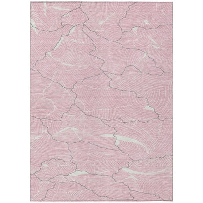 LOOMLAN Rugs Sahari Pink Washable Indoor-Outdoor Rug