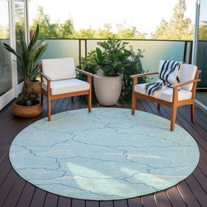 LOOMLAN Rugs Sahari Teal Washable Indoor-Outdoor Rug