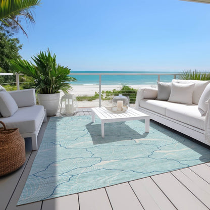 LOOMLAN Rugs Sahari Teal Washable Indoor-Outdoor Rug
