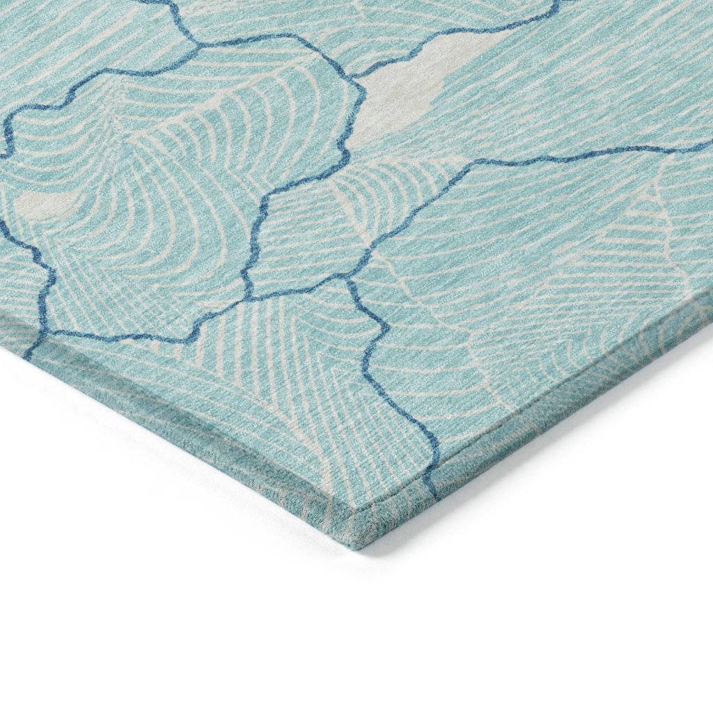 LOOMLAN Rugs Sahari Teal Washable Indoor-Outdoor Rug