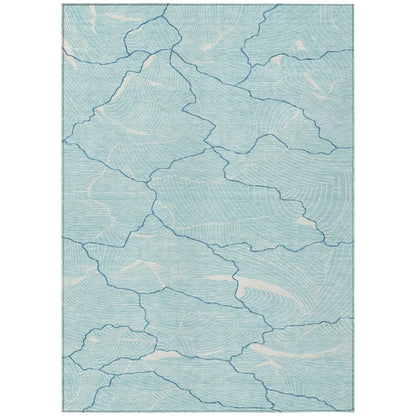LOOMLAN Rugs Sahari Teal Washable Indoor-Outdoor Rug