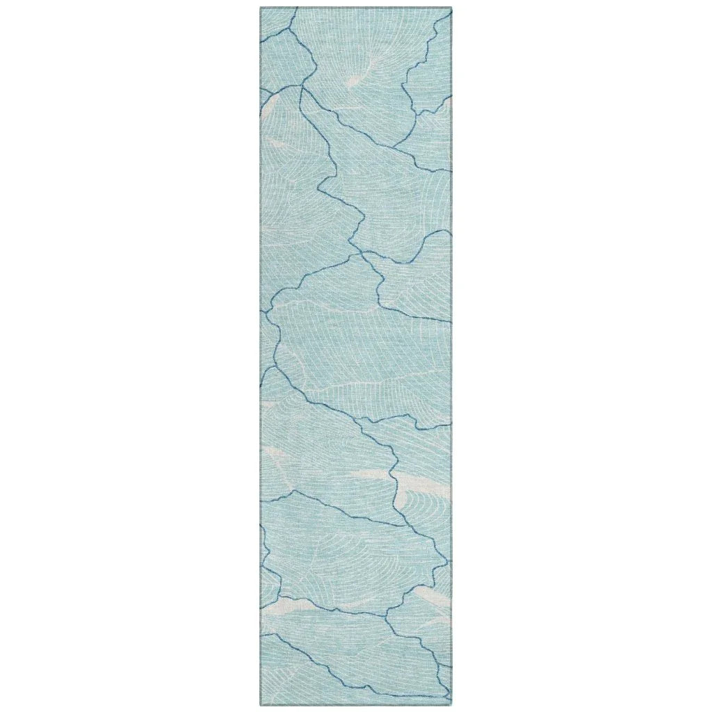 LOOMLAN Rugs Sahari Teal Washable Indoor-Outdoor Rug