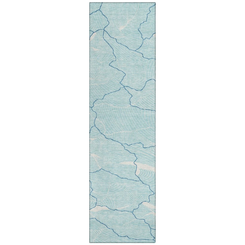 LOOMLAN Rugs Sahari Teal Washable Indoor-Outdoor Rug