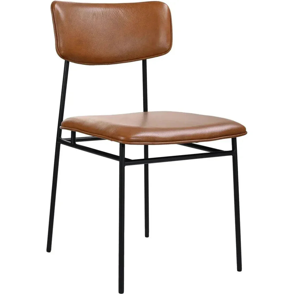 Moe's Home Sailor Leather Armless Dining Chair (Set of 2)