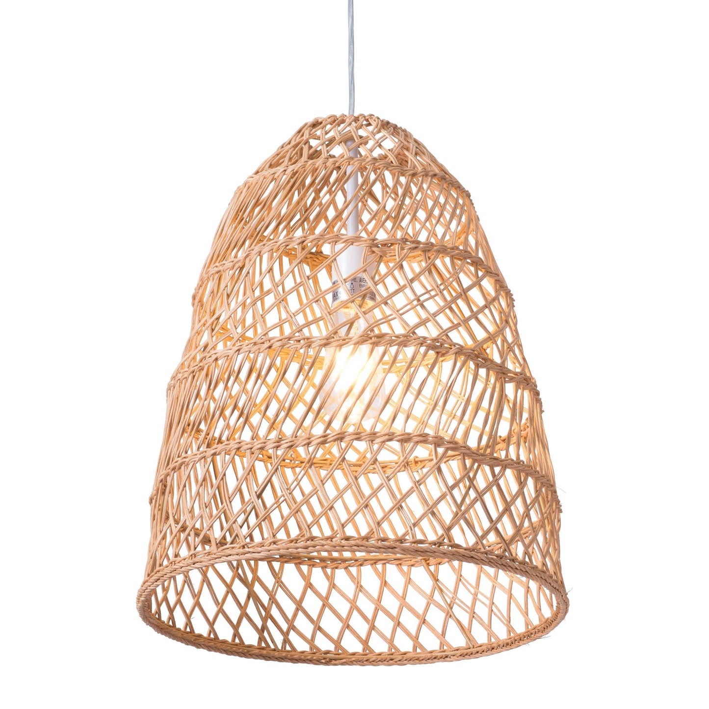 Saints Ceiling Lamp Natural - Sideboards and Things Brand_Zuo Modern, Color_Natural, Depth_10-20, Features_Adjustable Height, Finish_Polished, Finish_Powder Coated, Height_20-30, Materials_Metal, Materials_Rattan, Materials_Wood, Metal Type_Steel, Product Type_Pendant, Width_10-20, Wood Species_Rattan