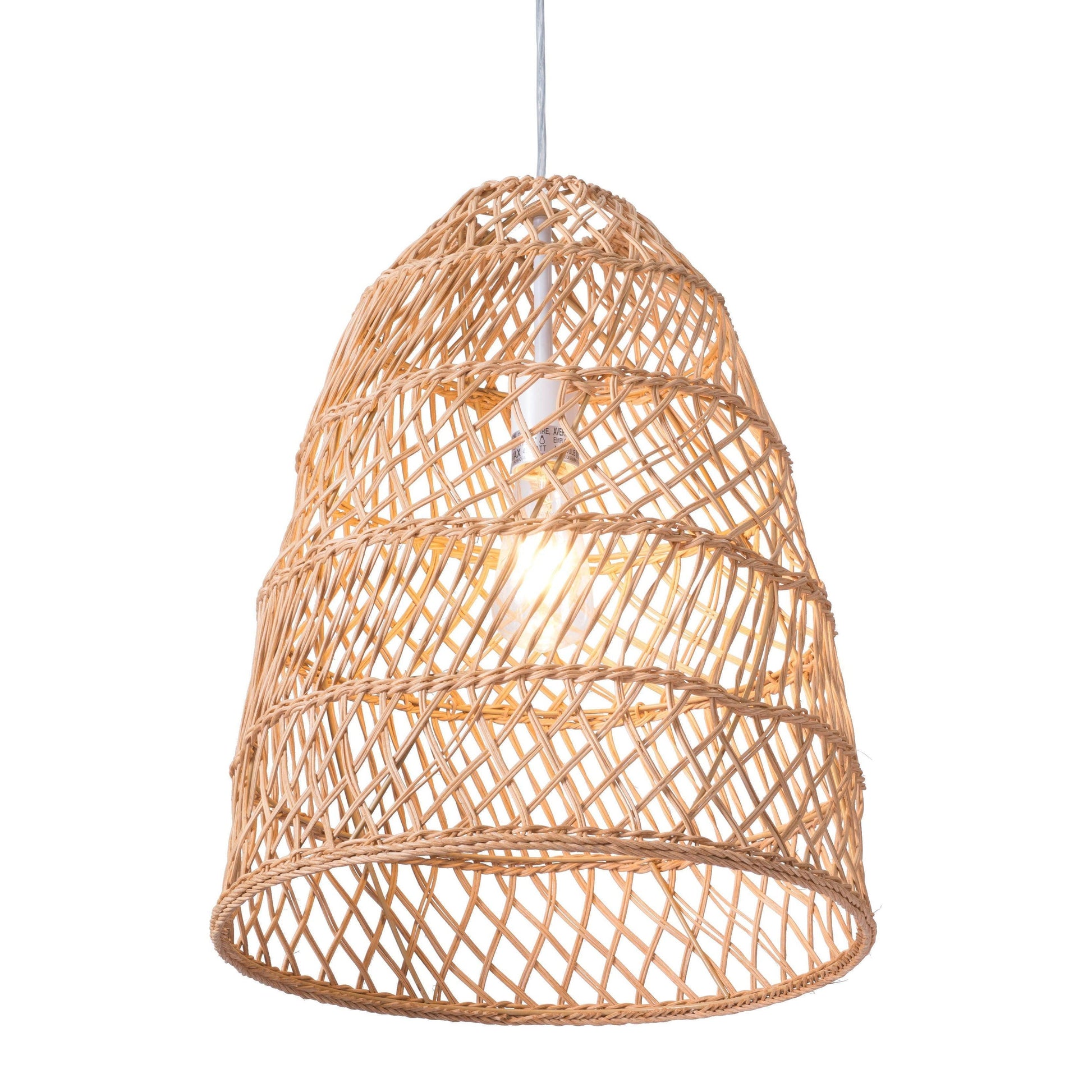 Saints Ceiling Lamp Natural - Sideboards and Things Brand_Zuo Modern, Color_Natural, Depth_10-20, Features_Adjustable Height, Finish_Polished, Finish_Powder Coated, Height_20-30, Materials_Metal, Materials_Rattan, Materials_Wood, Metal Type_Steel, Product Type_Pendant, Width_10-20, Wood Species_Rattan