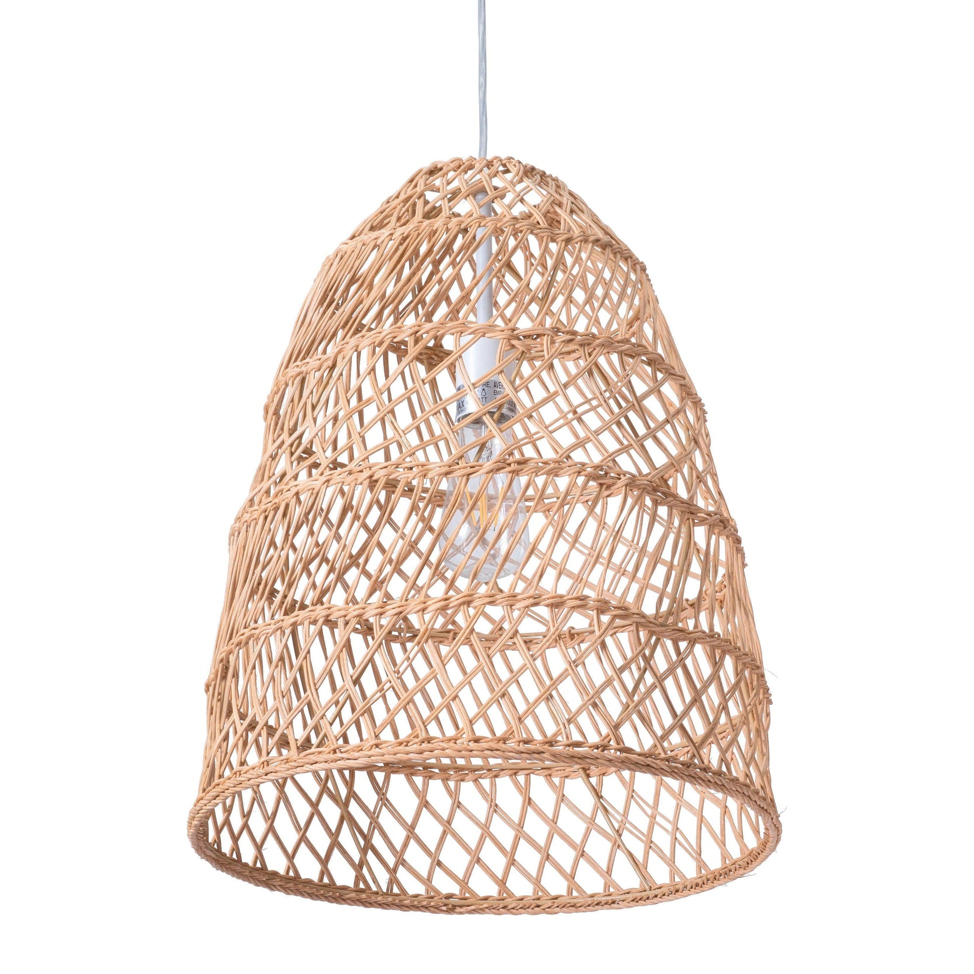 Saints Ceiling Lamp Natural - Sideboards and Things Brand_Zuo Modern, Color_Natural, Depth_10-20, Features_Adjustable Height, Finish_Polished, Finish_Powder Coated, Height_20-30, Materials_Metal, Materials_Rattan, Materials_Wood, Metal Type_Steel, Product Type_Pendant, Width_10-20, Wood Species_Rattan