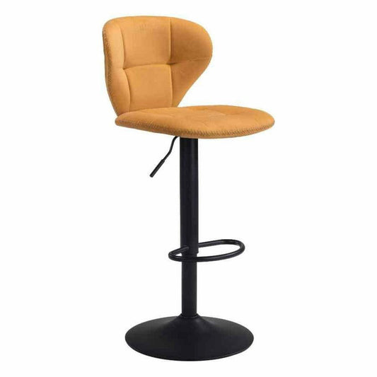 Salem Bar Chair Yellow - Sideboards and Things Accents_Black, Back Type_With Back, Brand_Zuo Modern, Color_Black, Color_Yellow, Depth_10-20, Features_Adjustable Height, Height_20-30, Materials_Metal, Metal Type_Steel, Product Type_Bar Height, Upholstery Type_Fabric Blend, Upholstery Type_Polyester, Width_10-20