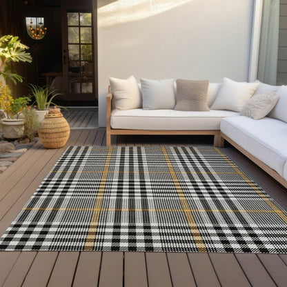 LOOMLAN Rugs Samira Black Washable Indoor-Outdoor Rug