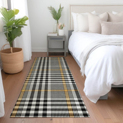 LOOMLAN Rugs Samira Black Washable Indoor-Outdoor Rug