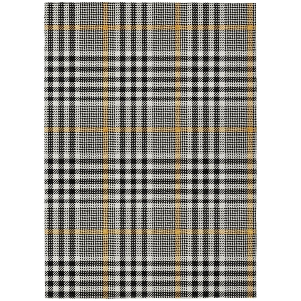 LOOMLAN Rugs Samira Black Washable Indoor-Outdoor Rug