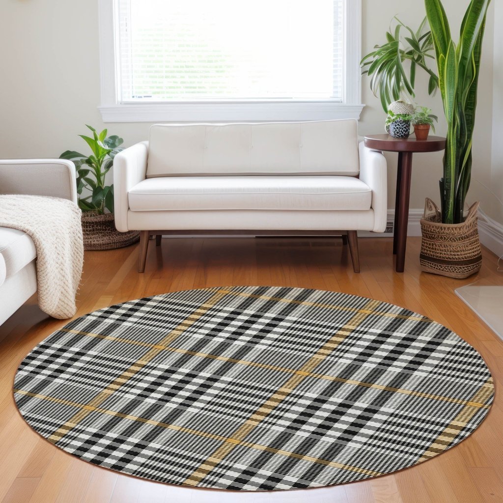 LOOMLAN Rugs Samira Black Washable Indoor-Outdoor Rug
