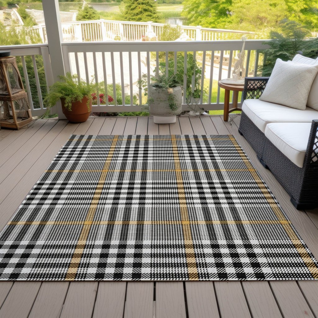 LOOMLAN Rugs Samira Black Washable Indoor-Outdoor Rug