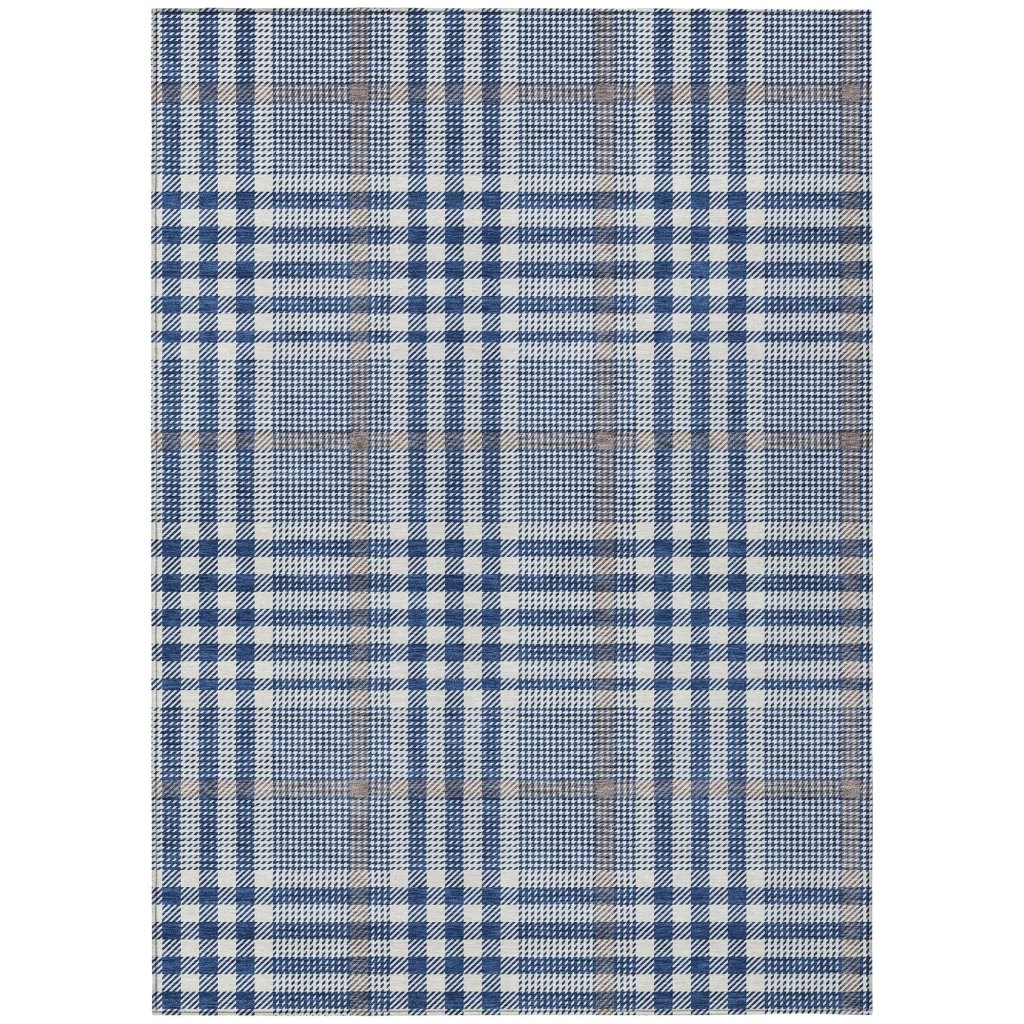 LOOMLAN Rugs Samira Blue Washable Indoor-Outdoor Rug
