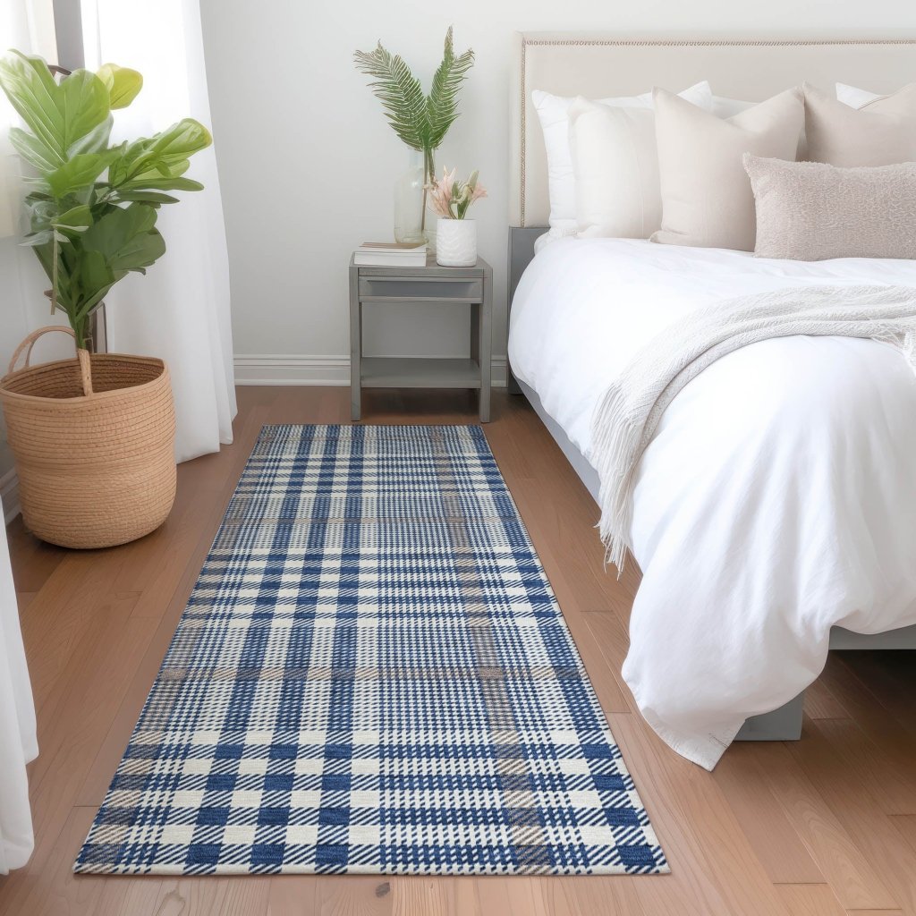 LOOMLAN Rugs Samira Blue Washable Indoor-Outdoor Rug