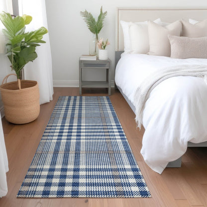 LOOMLAN Rugs Samira Blue Washable Indoor-Outdoor Rug