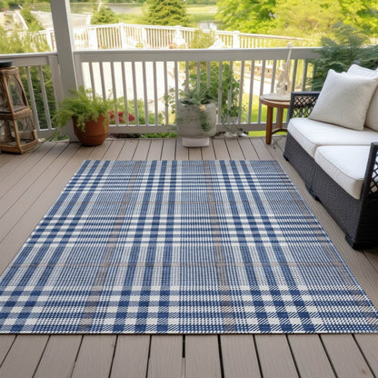 LOOMLAN Rugs Samira Blue Washable Indoor-Outdoor Rug