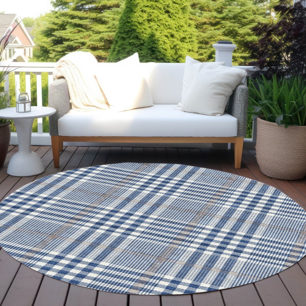LOOMLAN Rugs Samira Blue Washable Indoor-Outdoor Rug