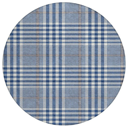 LOOMLAN Rugs Samira Blue Washable Indoor-Outdoor Rug