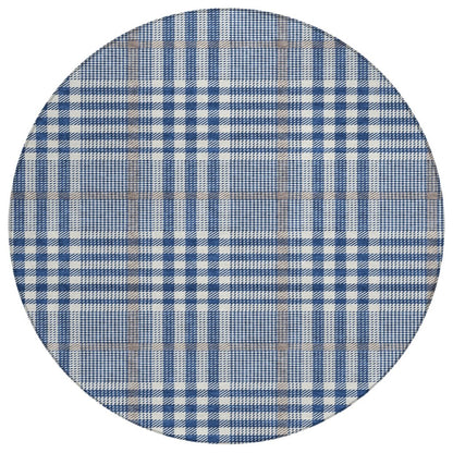 LOOMLAN Rugs Samira Blue Washable Indoor-Outdoor Rug