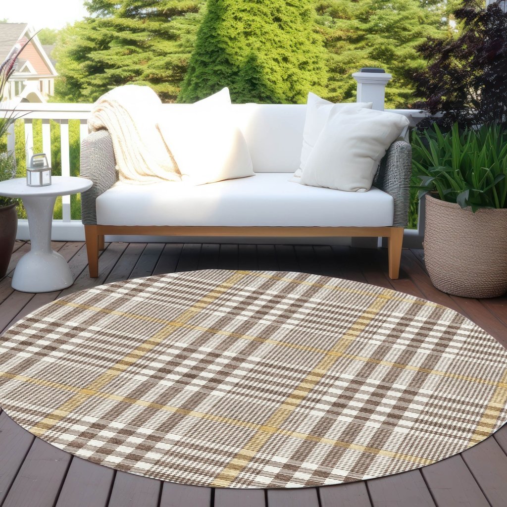 LOOMLAN Rugs Samira Brown Washable Indoor-Outdoor Rug
