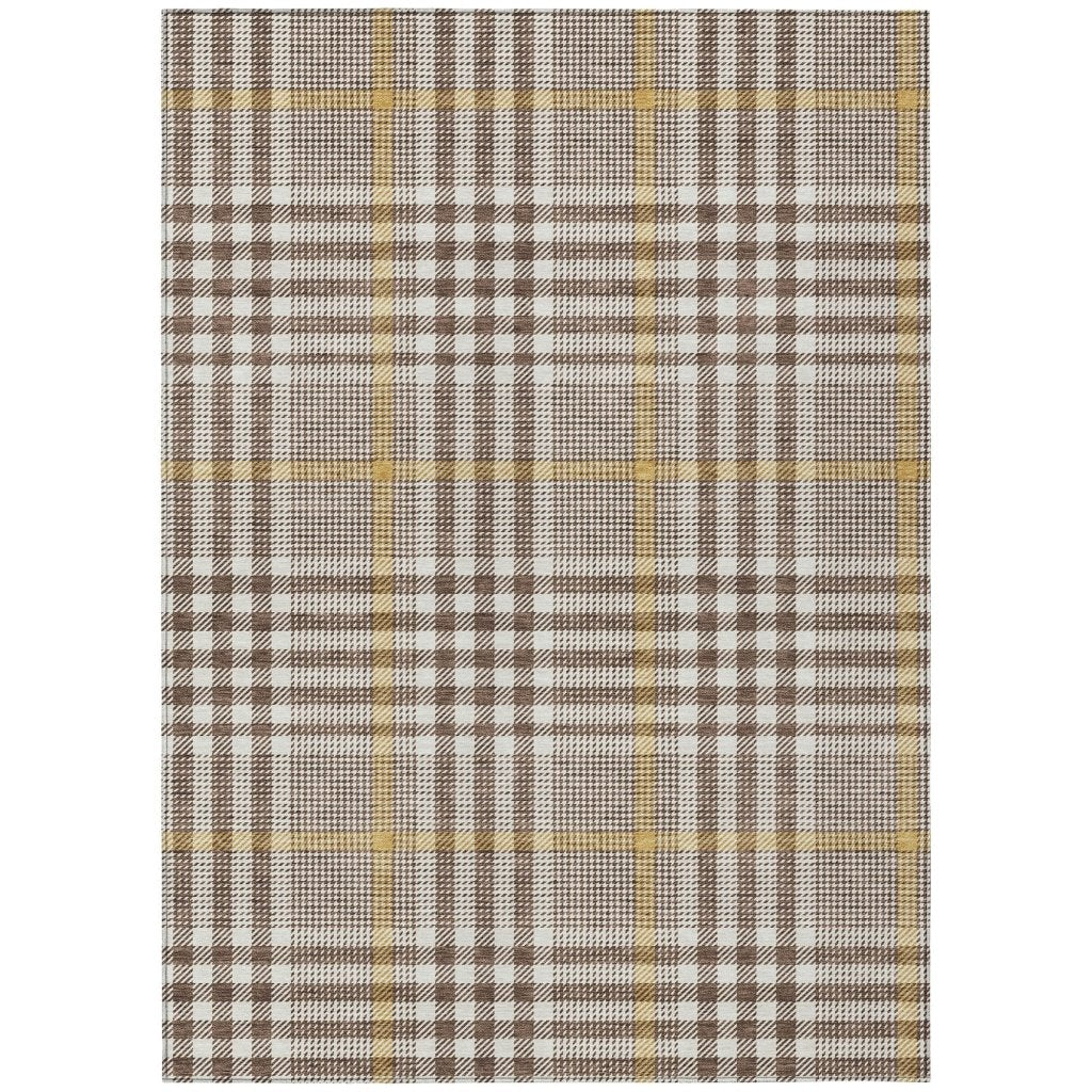 LOOMLAN Rugs Samira Brown Washable Indoor-Outdoor Rug