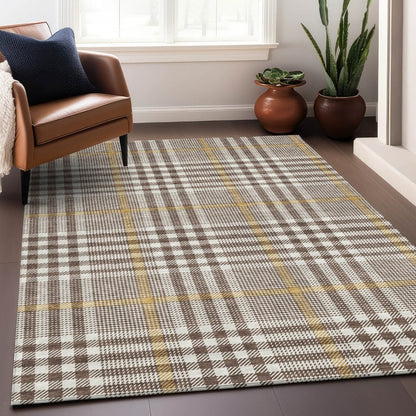 LOOMLAN Rugs Samira Brown Washable Indoor-Outdoor Rug