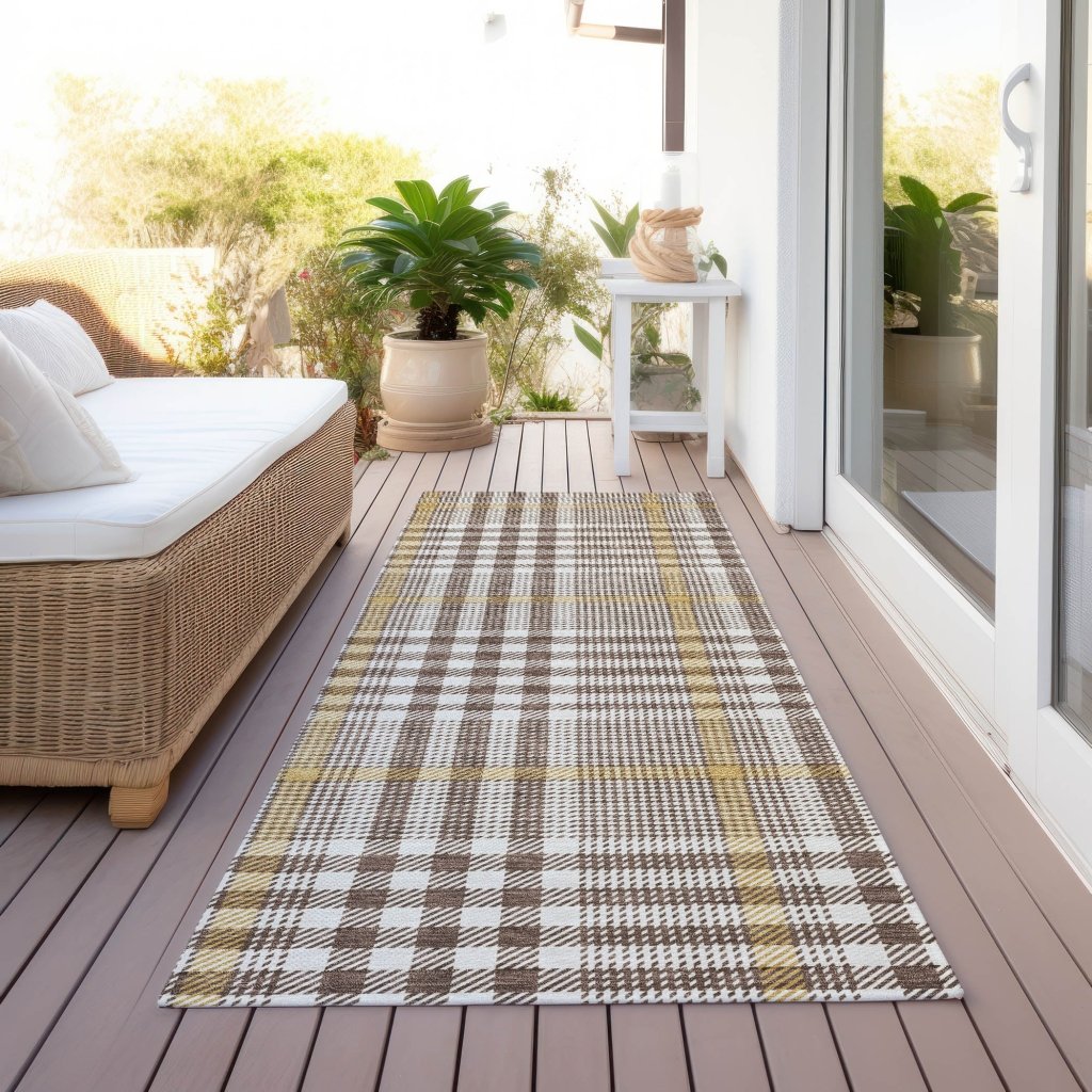 LOOMLAN Rugs Samira Brown Washable Indoor-Outdoor Rug