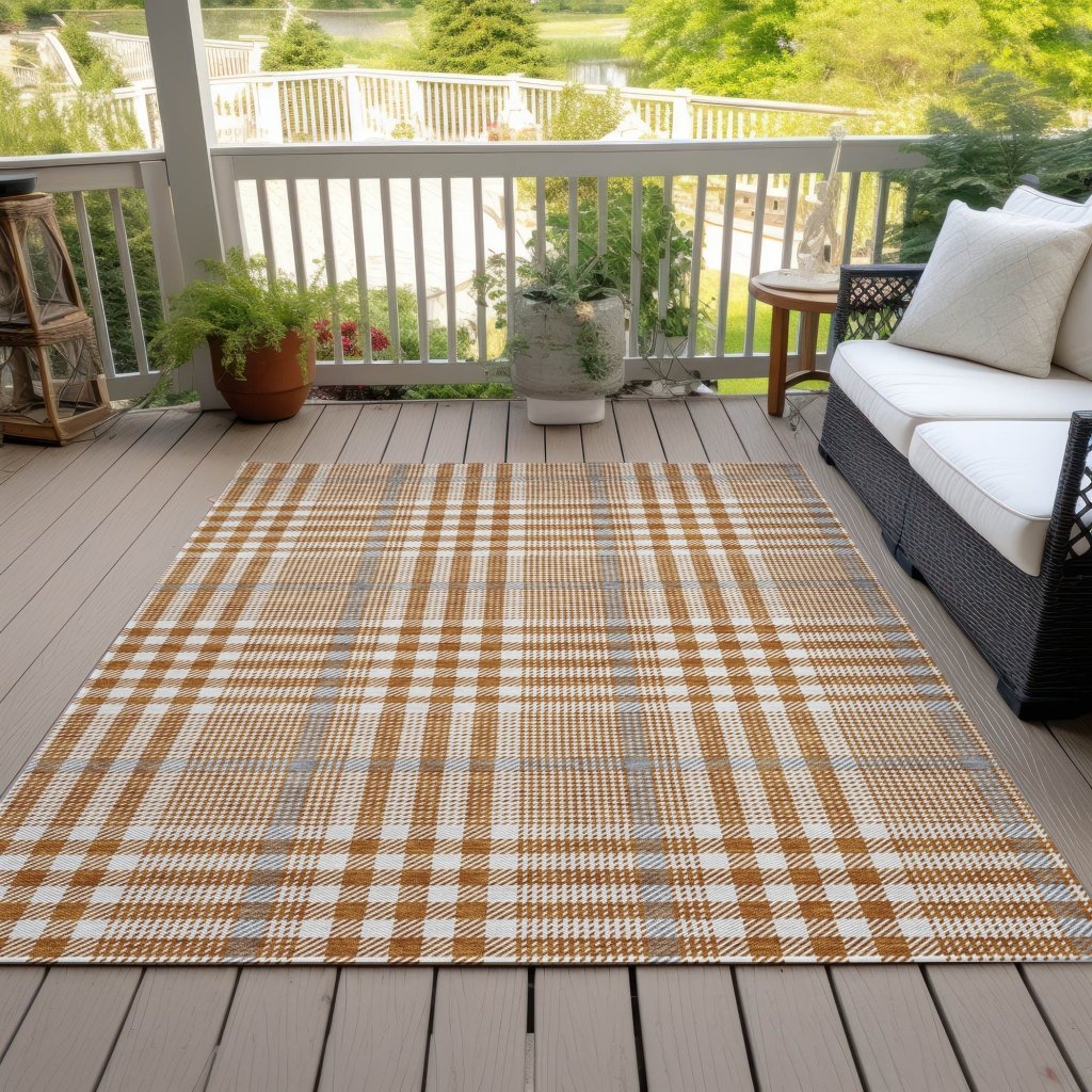 LOOMLAN Rugs Samira Orange Washable Indoor-Outdoor Rug