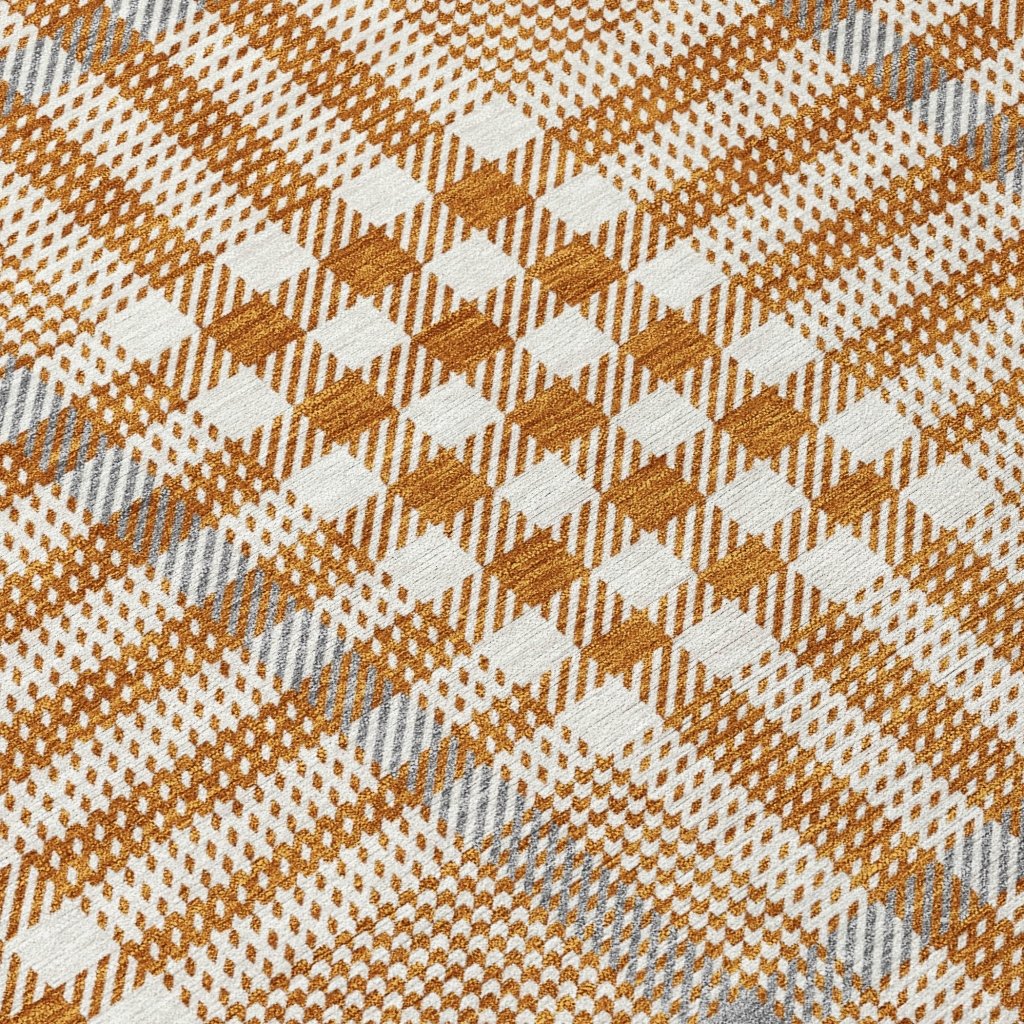 LOOMLAN Rugs Samira Orange Washable Indoor-Outdoor Rug