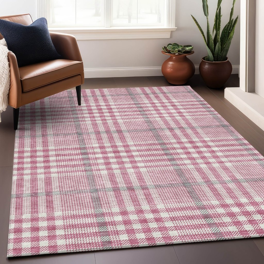 LOOMLAN Rugs Samira Pink Washable Indoor-Outdoor Rug