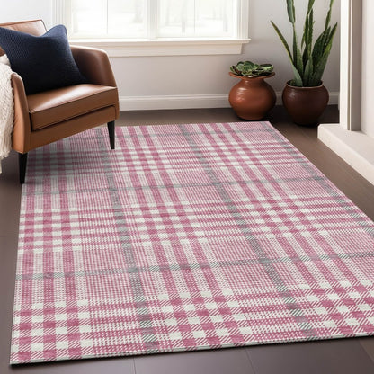 LOOMLAN Rugs Samira Pink Washable Indoor-Outdoor Rug