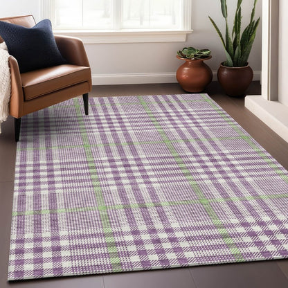 LOOMLAN Rugs Samira Purple Washable Indoor-Outdoor Rug