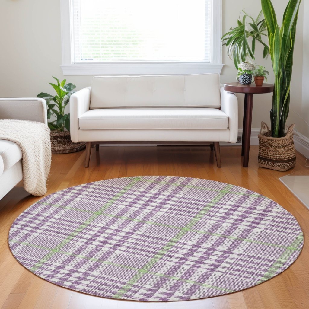 LOOMLAN Rugs Samira Purple Washable Indoor-Outdoor Rug